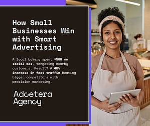 a case study about a local bakery shop who spent ads on Social media and get 40% more foot traffic.